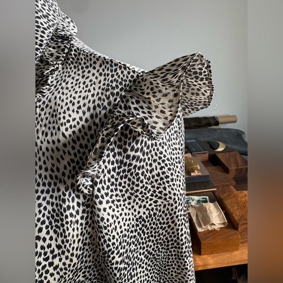 NWT Pink Martin leopard print ruffled mini shirtdress Size M - Picture 6 of 12